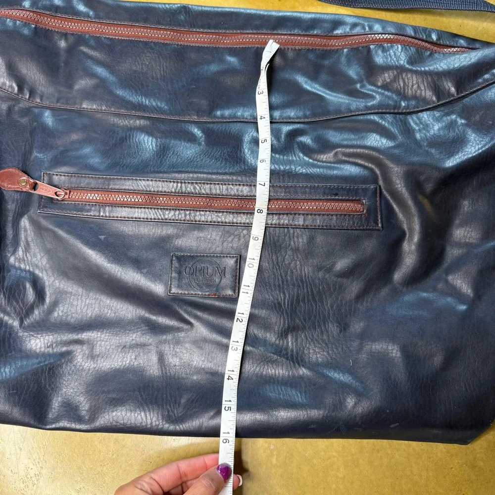 YSL FOR Men Opium Leather Over Night Messenger Bag Shoulder‎ Bag Navy XL